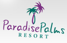 Paradise Palms Resort Logo and Images