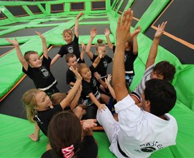 Flip Out Trampoline Arena Logo and Images