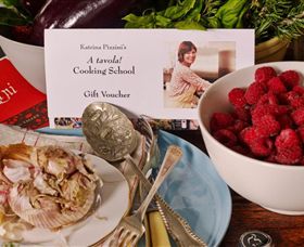 A tavola! Cooking School at Pizzini Wines Logo and Images