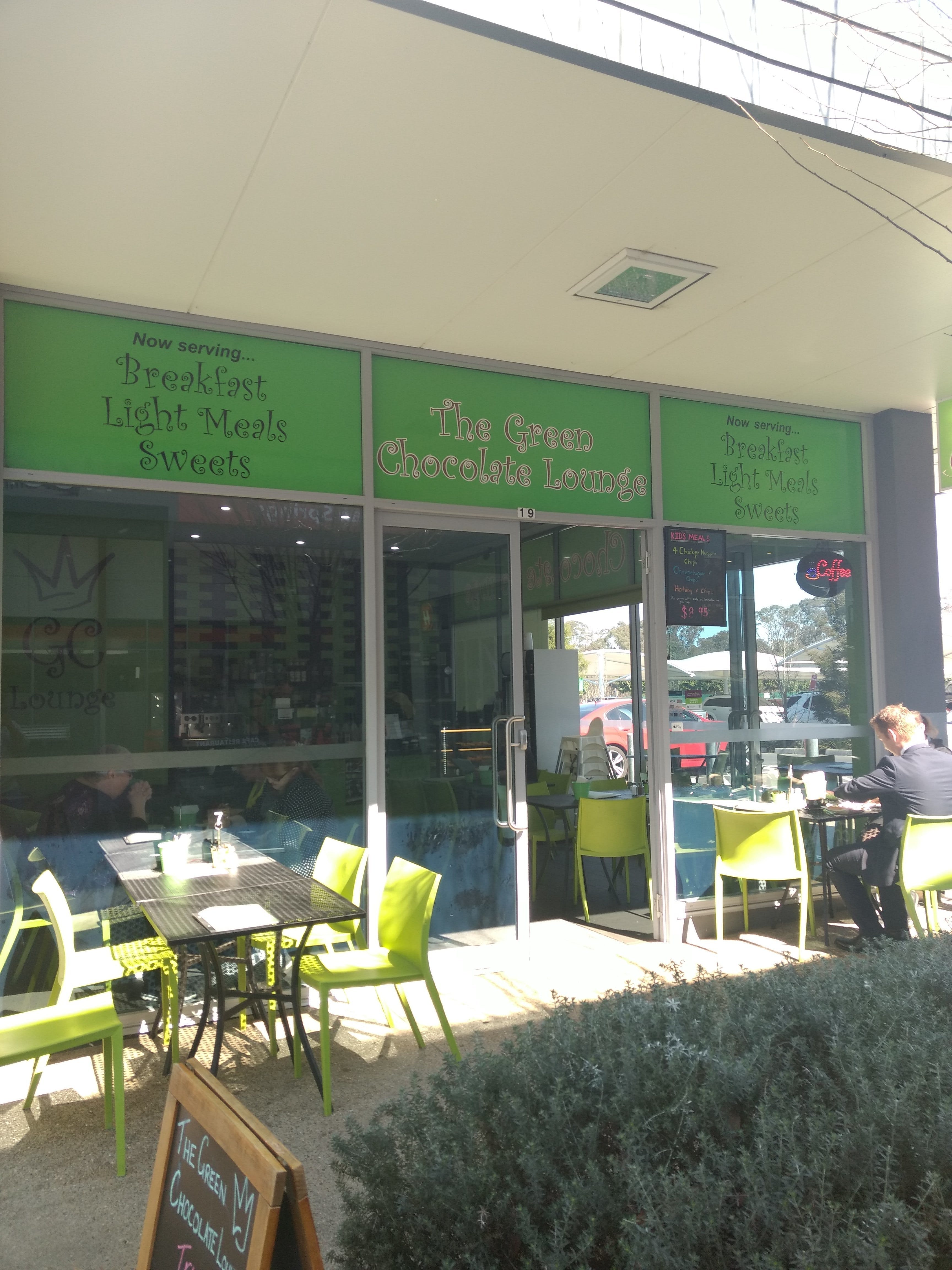 The Green Chocolate Lounge Logo and Images