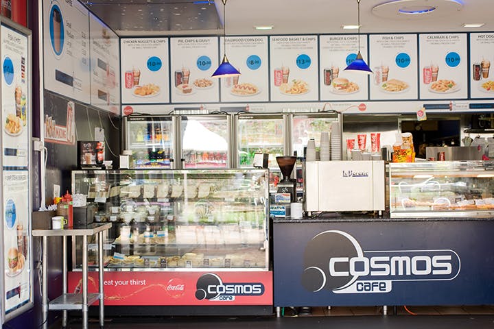 Cosmos Cafe Logo and Images