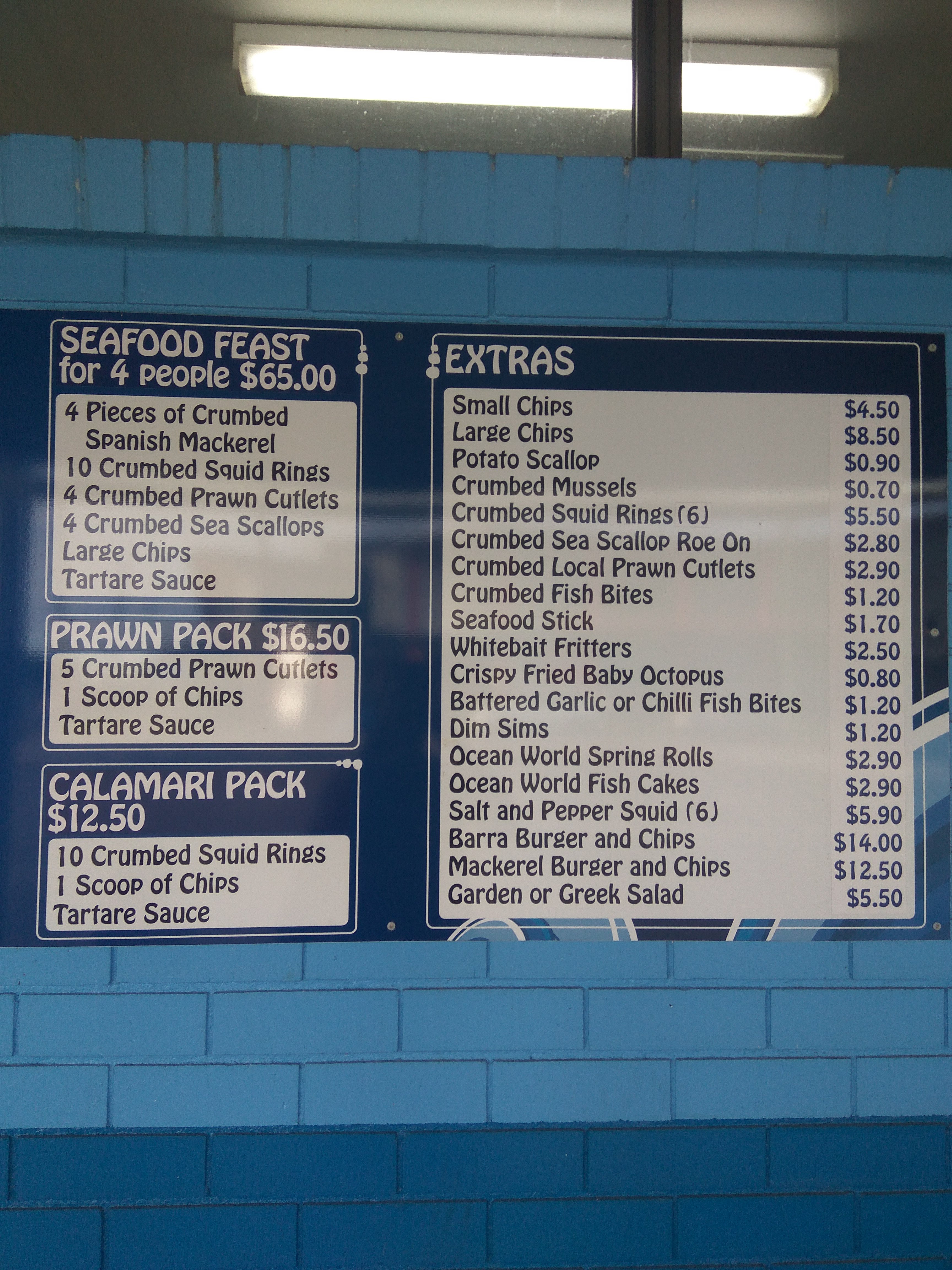 Ocean World Seafood Market Logo and Images