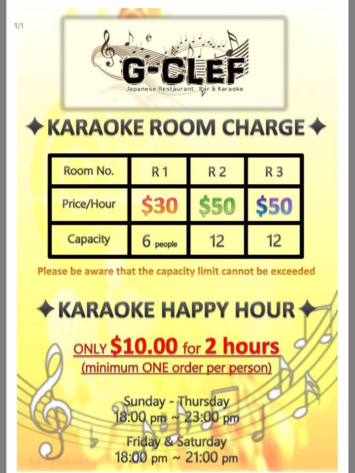 G-Clef Japanese Restaurant, Bar & Karaoke Logo and Images