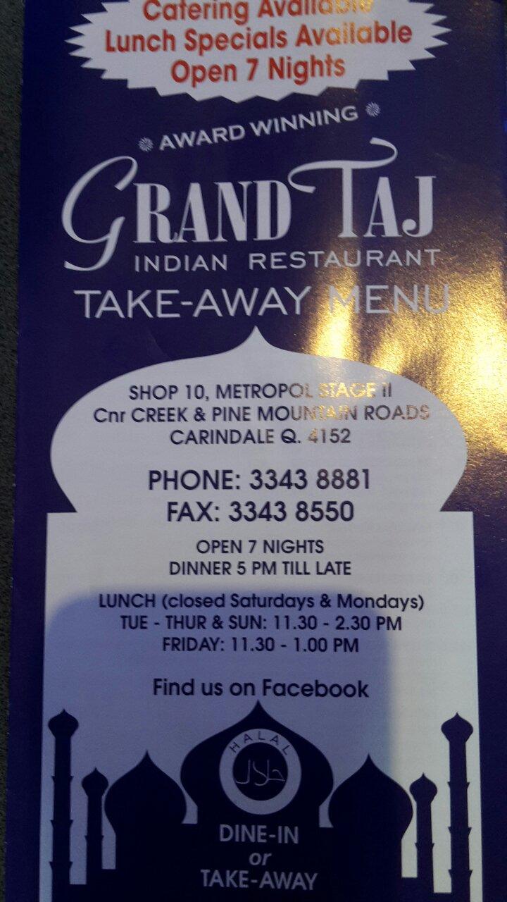 Grand Taj Indian Restaurant Logo and Images
