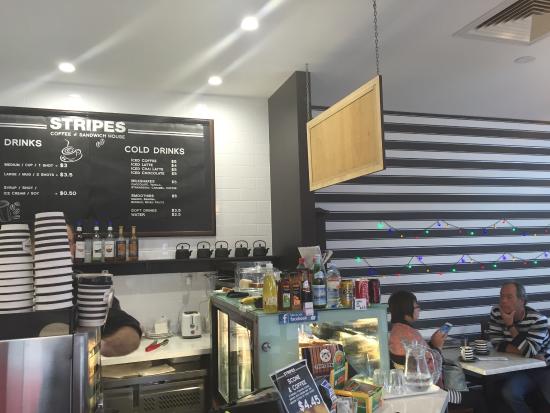 Stripes Coffee and Sandwich House Logo and Images