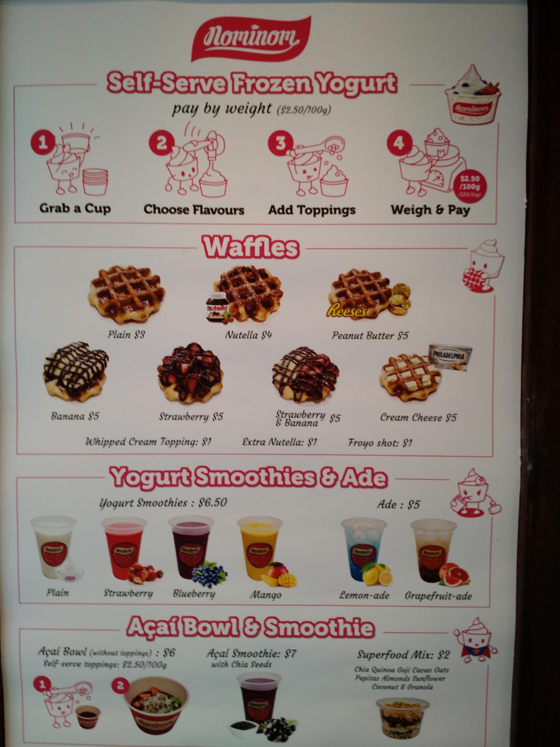 Nominom Frozen Yogurt Logo and Images